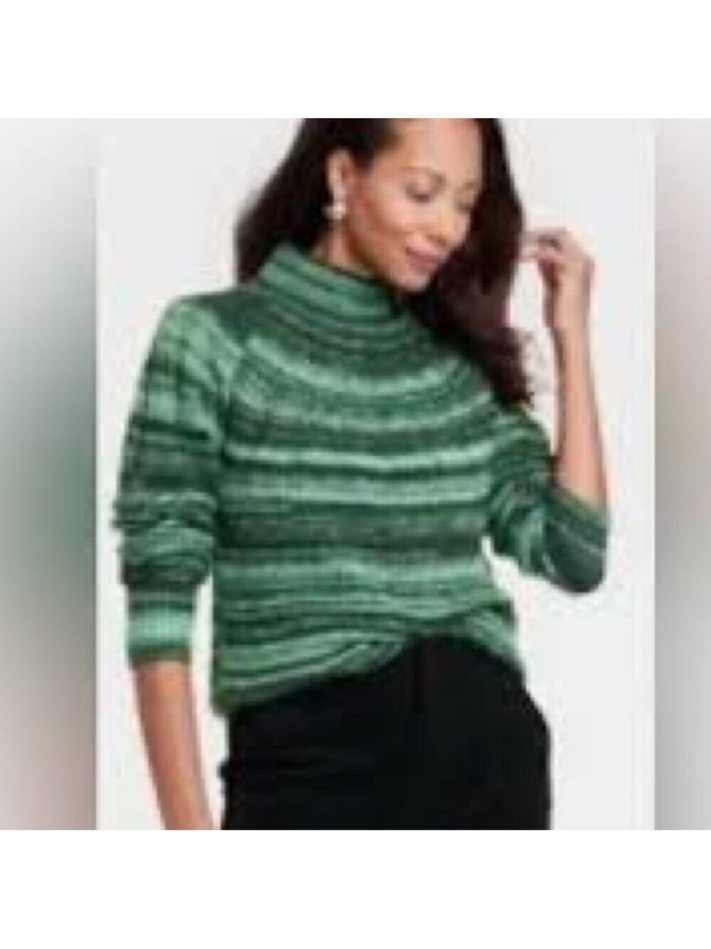 Knox Rose Green Turtleneck Women's Sweater Sz Medium